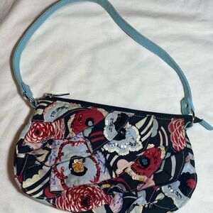 Y2K Far Nine Ruffle/Sequin Embellished Beaded Shoulder Bag